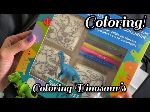 ASMR Coloring and Whispering 🦖🦕