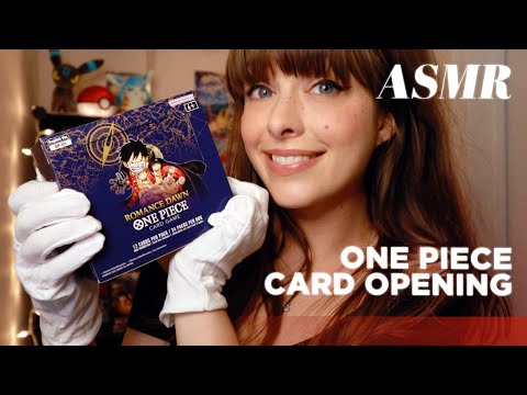 ASMR 🏴‍☠️ Opening One Piece Cards with Fabric Gloves, Crinkles,  ✂️ Scissor Snips & Card Sleeving!🎴