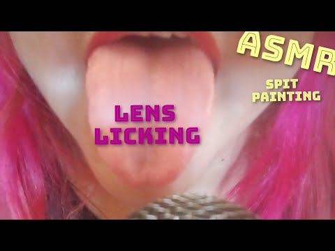 ASMR-Spit Painting+Lens licking👅💦(saliva y lamer)/ustedes eligieron 🤭🤭|EnEspañol