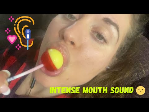 ASMR Mouth Sounds Lollipop 🍭 eating  licking & sucking