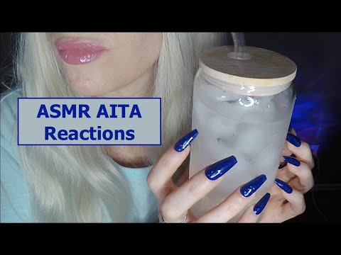 ASMR Gum Chewing AITA Reactions | Water Drinking, Long Nails Tapping, Whispered Ramble