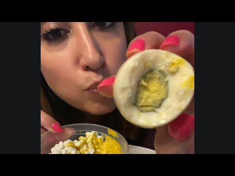 Cottage Cheese and Mustard ASMR Eating Sounds #mukbang #asmr