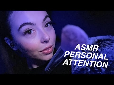 ASMR BRUSHING YOUR FACE | personal attention and inaudible whispering