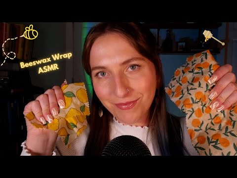 ASMR Beeswax Wrap 🐝 Sticky Sounds, Tapping, Scratching, Gripping, etc. 🤤