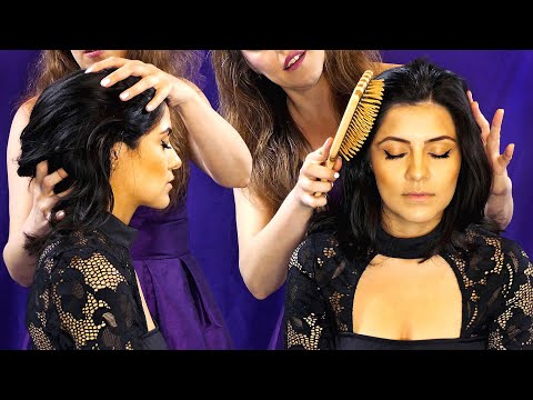 ASMR 💕 Gorgeous Hair Brushing Pamper & Scalp Massage with Courtney & Corrina