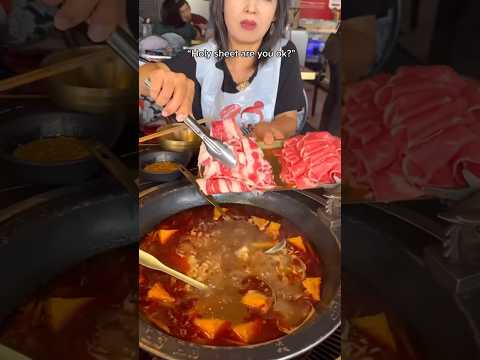 ASIAN MOM EATING HOT POT FOR THE FIRST TIME GONE VERY WRONG #shorts #viral #mukbang