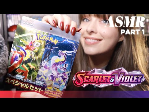 ASMR ❤️💜 Pokemon TCG Scarlet Violet Special Set Unboxing Part 1 ◦ Whispers, Tapping & Pack Crinkles!