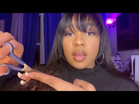 ASMR- Giving You a Fast & Aggressive HairCut 😈⚡️(GUM CHEWING, HAIR BRUSHING, TAPPING, ROLEPLAY)