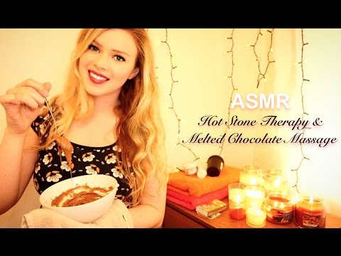 ASMR Hot Stone Therapy and Relaxing Melted Chocolate Massage