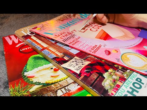 ASMR! Magazine Tracing with tool , Page Turning, And brushing
