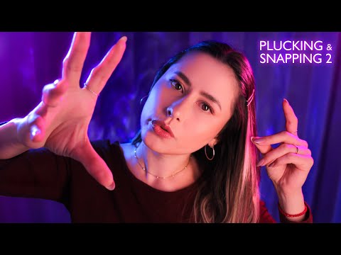 "FAST" plucking negative energy ASMR with SNAPPING AROUND THE MIC ✨ and slow hand movements [PART 2]
