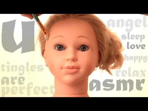 ♡Mannequin head face tracing/brushing.tongue clicking- Soft spoken. tingless ♡