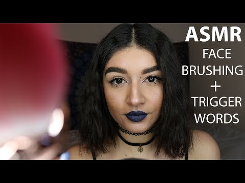 ASMR Face Brushing + Trigger Words || Tena ASMR ♡