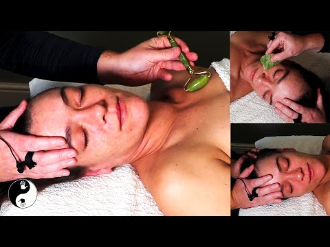 [ASMR] Scalp Massage with Light touch Face tracing including Jade Roller/Gua Sha [No Talking]