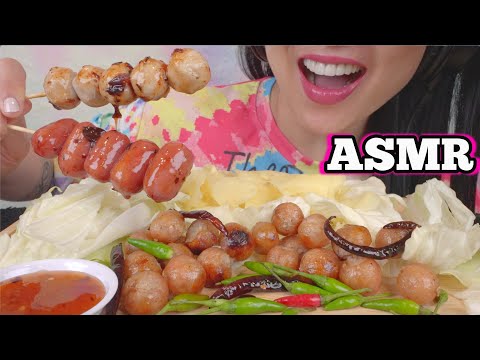 ASMR THAI STREET FOOD *Isaan SAUSAGE (EATING SOUNDS) NO TALKING | SAS-ASMR