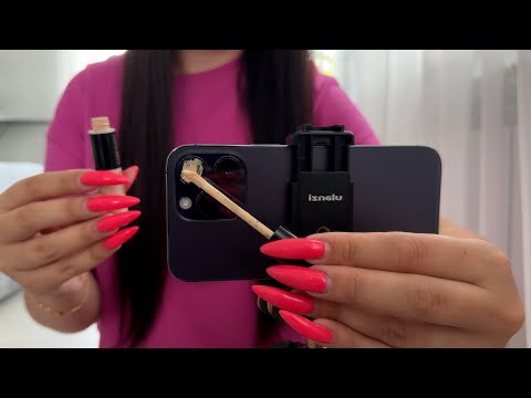 ASMR - applying makeup to iPhone camera 💄