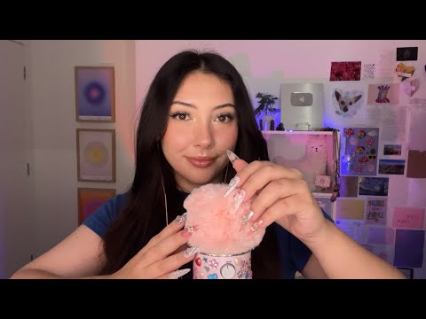 ASMR with my new PINK fluffy cover 🩷 and a mini candle haul + whispered ramble 🫶
