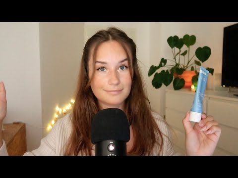 ASMR German | My Skincare Products 😴 | Show And Tell With Long Nails | Tapping And Scratching