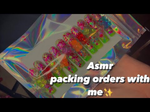 ASMR// packaging orders with me :)