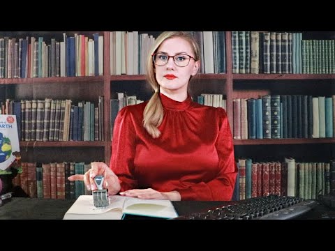 Library ASMR / Typing / Page Flipping / Stamping / Plastic Crinkles / Hand Movements