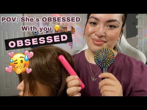 ASMR| POV: Girl who is OBSESSED with you straightens your hair & gives you a scalp massage 💆🏼‍♀️