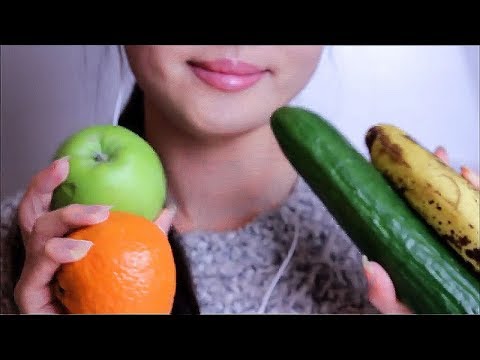 ASMR - Sensitive Sounds Of Peeling Fruits & Veggies + Eating