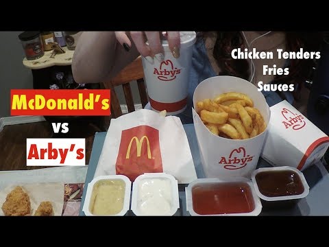 ASMR Mukbang McDonald's VS Arby's Chicken Tenders & Fries. Whispered