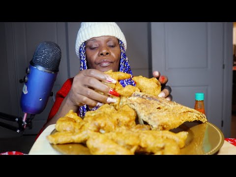 FRIED FISH AND CRABS ASMR EATING SOUNDS