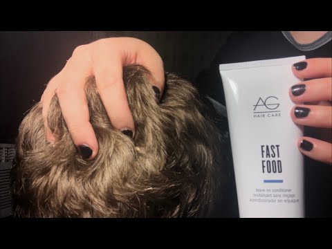 ASMR - Relaxing Head Massage With Conditioner (Brushing)