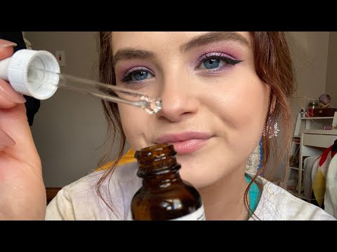 ASMR Roleplay ~ Doing my Skincare Routine on You ( Up-Close Personal Attention)