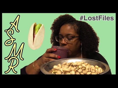 ASMR EATING SOUNDS: Berry Smoothie and Pistachios (No Talking)