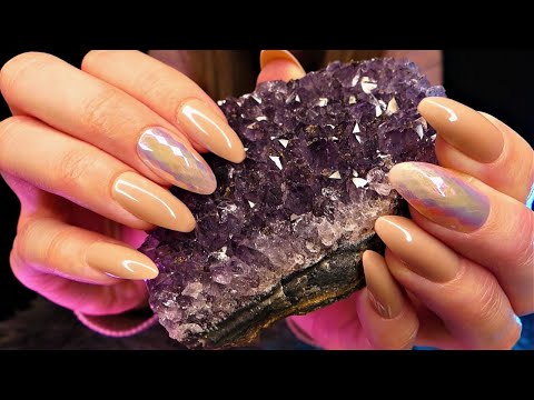 ASMR Scratching Crystals & Rocks | with Scratchy Tapping | Some Tapping | Fast Triggers | No Talking