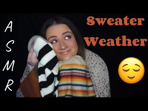 ASMR Sweater Weather 😍 The Coziest Fabric Sounds, Finger flutters, & Soft Whispers