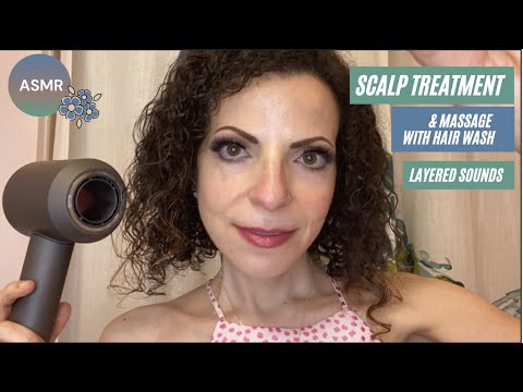 ASMR  Salon Roleplay, Scalp Treatment, Massage & Hair Wash (Layered Sounds, Scratching, Brushing)
