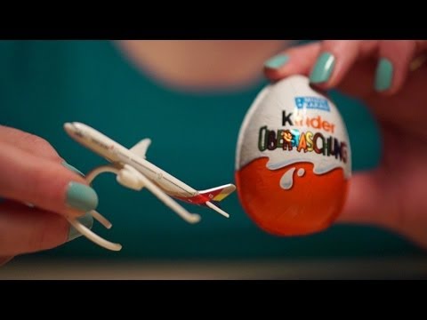 Binaural ASMR/Whisper. Opening Kinder Surprise Eggs (Special Airbus Edition)