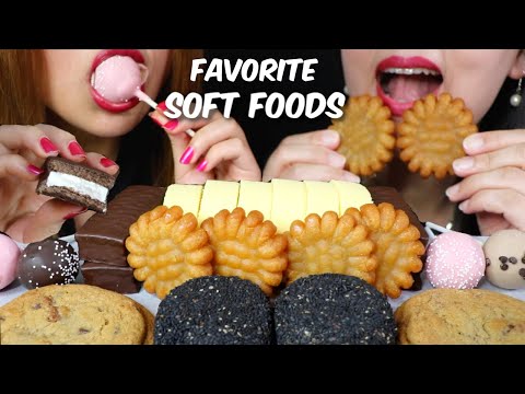 ASMR FAVORITE SOFT FOODS (Cake Pops, Chocolate Cakes, Cookies) 부드러운 음식 리얼사운드 먹방 | Kim&Liz ASMR
