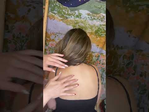 Real person ASMR reiki for relaxation + back scratching, hair playing