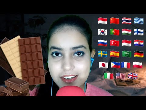 ASMR "Chocolate" In Different Language With Mouth Sounds