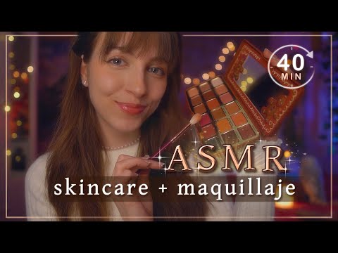 ASMR TE MAQUILLO 🥀 Te cuido la piel  + maquillaje  [RP]