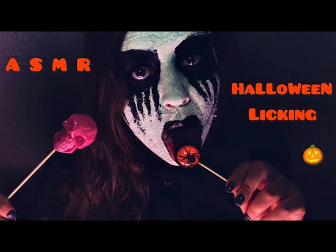 ASMR Halloween 🎃 Eating lollipop 💀 | Licking | АСМР ликинг леденца | звуки рта