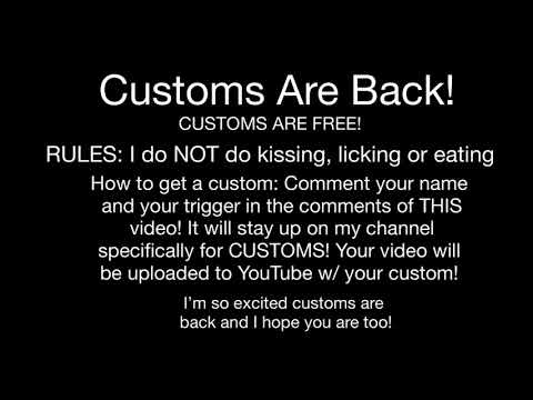 CUSTOM ASMR VIDEOS ARE BACK! - Customs Rules