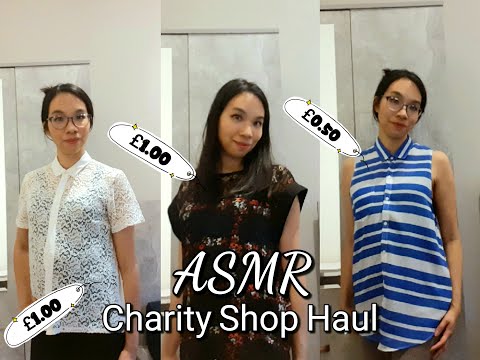 ASMR: Relaxing Charity Shop Try-On Haul (Whispers, Fabric Sounds + White Noise)