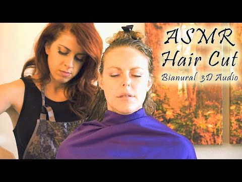 💇 Binaural ASMR Haircut, Hair Brushing & Scalp Massage - 3D Scissors & Softly Spoken, Real Roleplay