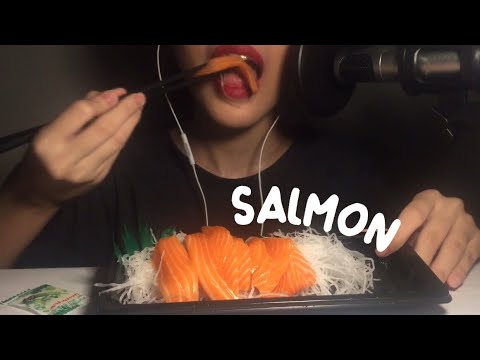 SALMON SASHIMI Eating sounds | MYNTP ASMR