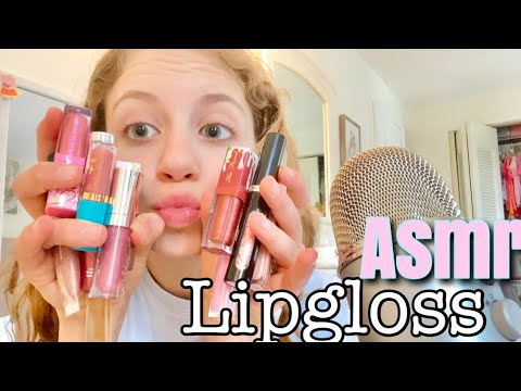 ASMR my fat lipgloss collection! Lipgloss sounds, tapping