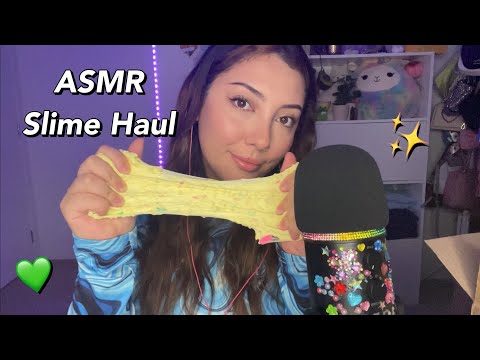 ASMR Slime Haul 💚 ~unboxing and slime sounds!~ | Whispered