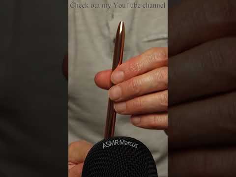 ASMR Tapping and messing with the top of a ballpoint pen #short