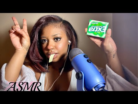 ASMR Cupped Ear to Ear Gum Chewing/Pure Mouth Sounds ft some Finger Flutters Up Close