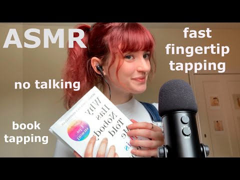 ASMR  ~ Fast Fingertip Tapping on Books (No Talking) Gripping, Sticky Tapping