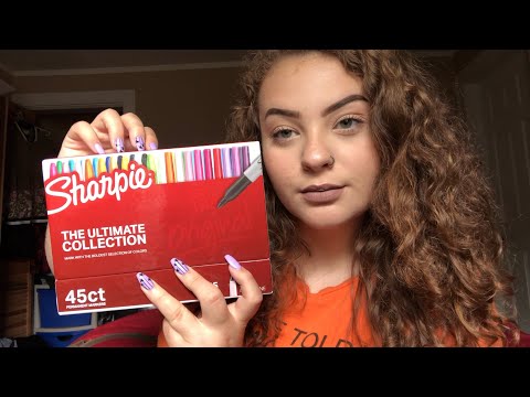 ASMR Big Box Of Sharpies ♡ (Fast Tapping & Trigger Words)